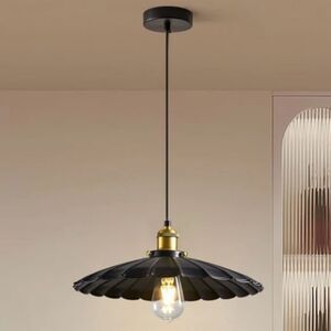 Black Metal and Gold Hanging Pendant Light